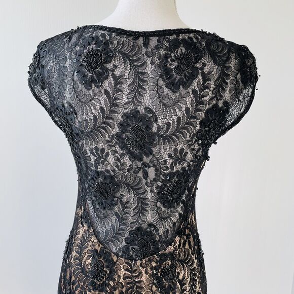 Sue Wong Nocturne Dress Beaded Lace Overlay Scoop Neck Cocktail Formal Size 8 - Picture 6 of 13